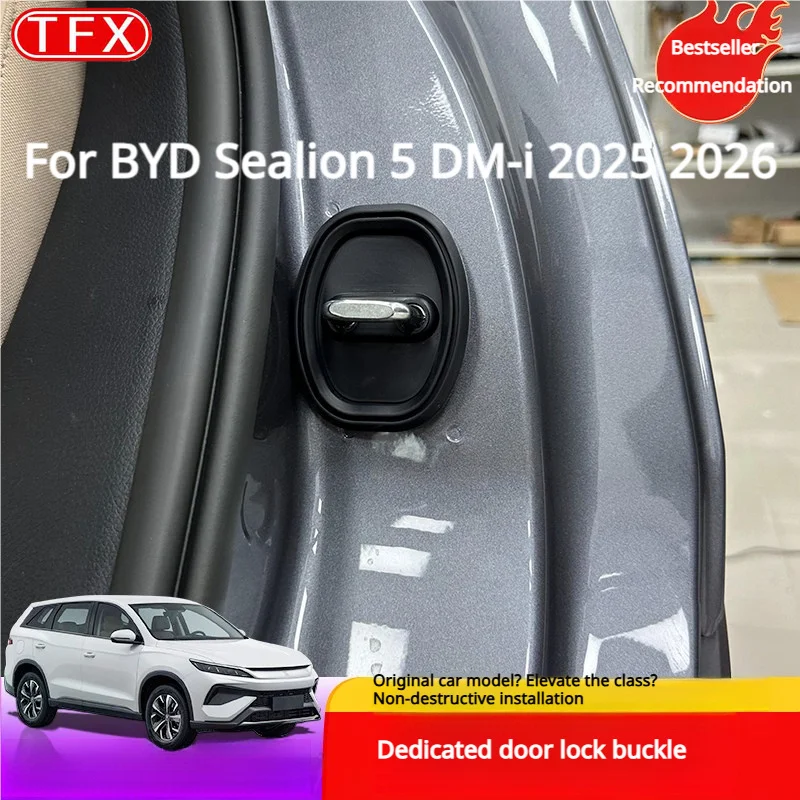 For BYD Sealion 5 DM-i 2025 2026 Car Styling Door Lock Covers Protective Caps Interior Stopper Limit Durable Pro Car Accessories