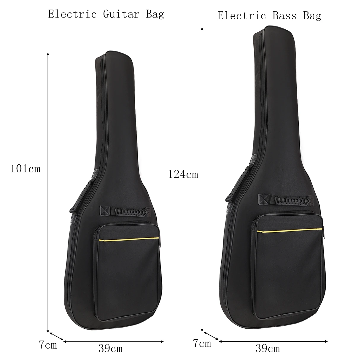 39-48 Zoll Oxford Stoff Pad 8-10mm Baumwolle Verdickung Doppel Riemen E-gitarre E-bass Fall, wasserdichte Abdeckung Rucksack – Detail 24