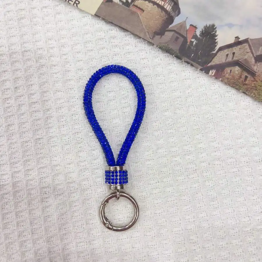 Blue Rhinestone Keychain For Car Keys Bag Charm Decoration Gift
