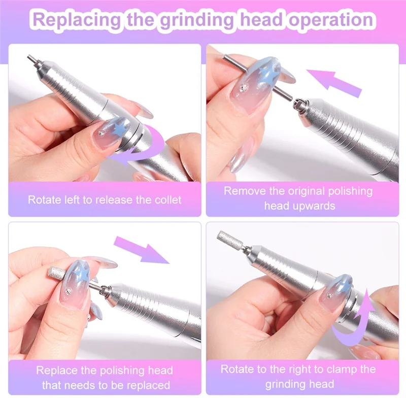 Battery-Powered Nail Polish Grinder Rechargeable Portable Nail File Manicure Tool Rechargeable