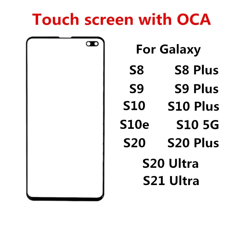 Outer Screen For Samsung Galaxy S21 Ultra S10 5G S20 S8 Plus S9 Front Touch Panel LCD Display Repair Replace Parts   OCA