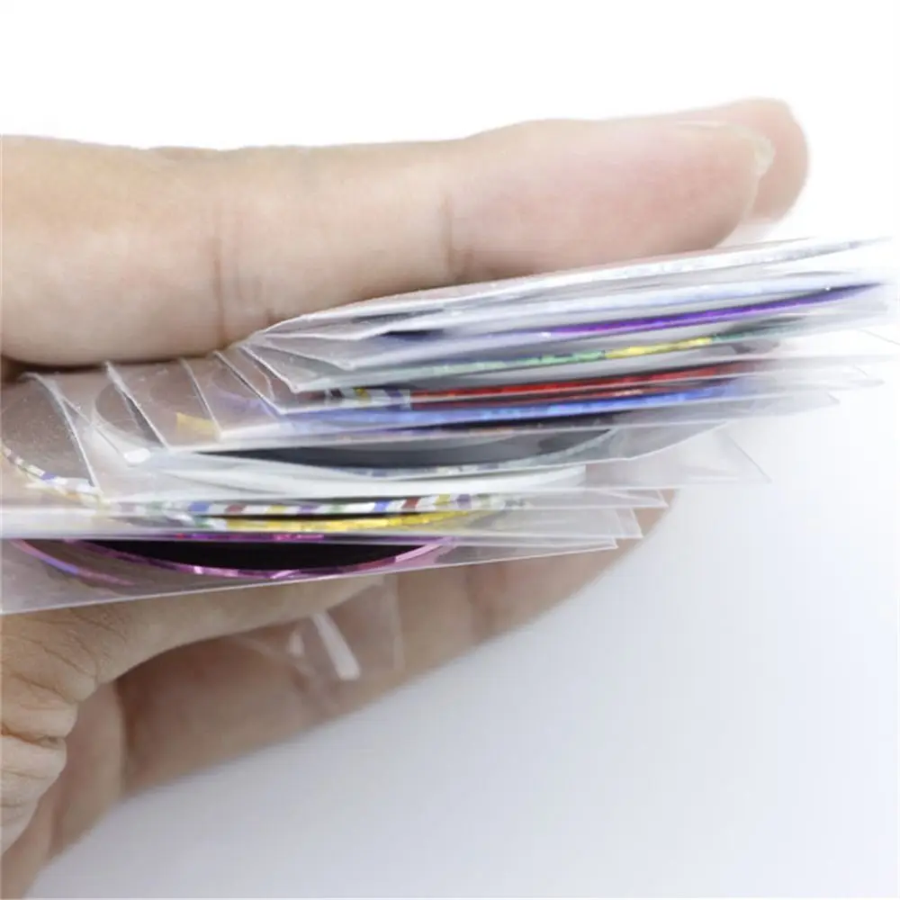 UV Shinning Narrow Tinsel Tape Holographic Fly Tying Material Fishing Lure Stickers Adhesive Colorful for 14Pcs