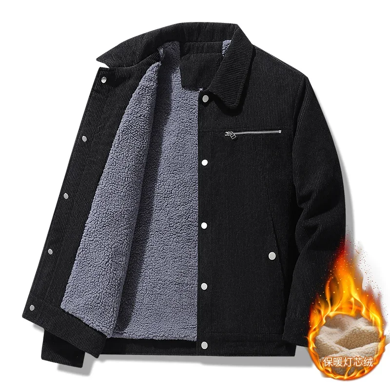 Casaco quente vintage masculino, parka monocromática para motocicletas, casacos de alta qualidade, moda casual, outono, inverno