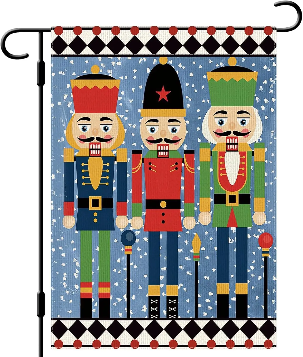 DLZDN Christmas Soldier Nutcracker Garden Flag 1218 Inch Double Side Rustic Farmhouse Yard Flag Christmas Winter Outdoor De GGO