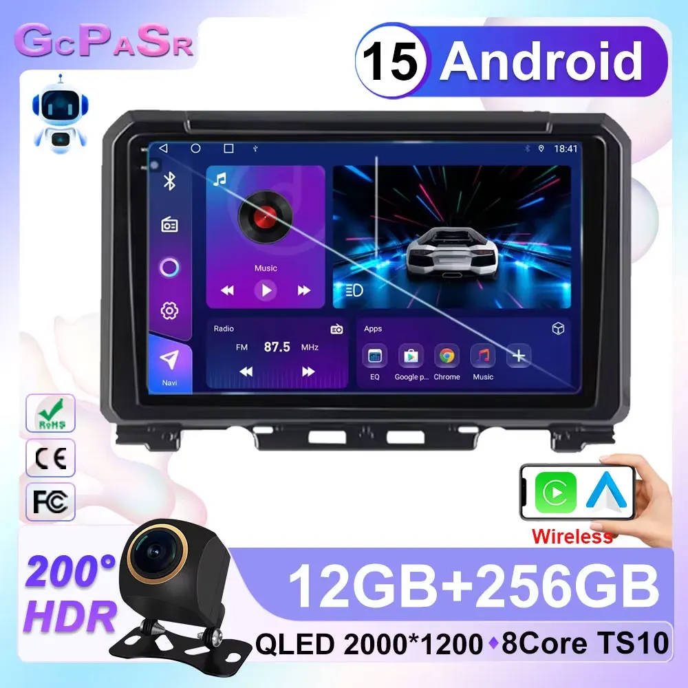 

Автомобильный радиоприемник для Suzuki Jimny JB64 2018-2021 Мультимедийная навигация GPS Видео Стереоплеер DSP Беспроводной Carplay 4G Android 15