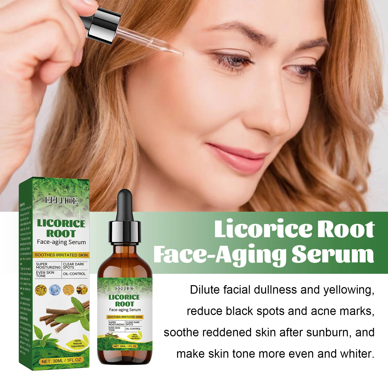 Anti Wrinkles Face Serum Licorice Root Extract Acne Wrinkles Removal Firming Fine Line Pore Shrinking Brighten Skin Facial Serum