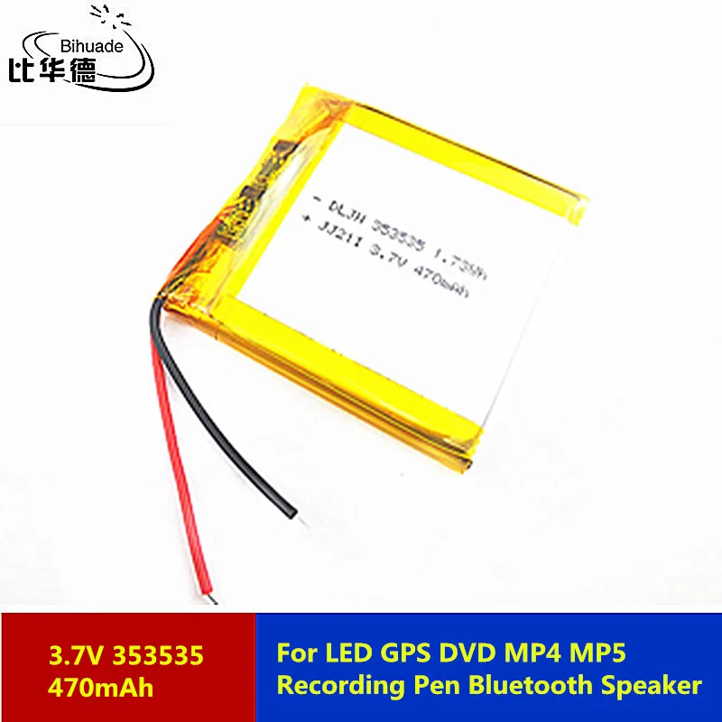 Liter energy battery 3.7V 470mah 353535 Lithium Polymer LiPo Rechargeable Battery For LED GPS DVD MP4 MP5 Recording Pen Bluetoot