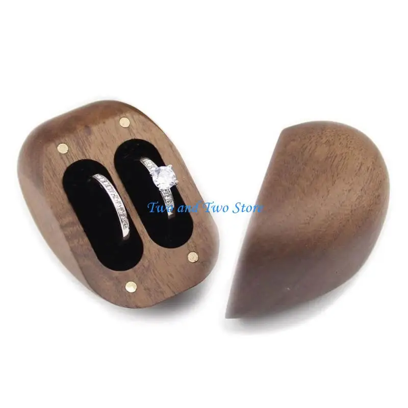 HX6F Rings Bearer Box for Display Closure Heart Shaped Rings Box