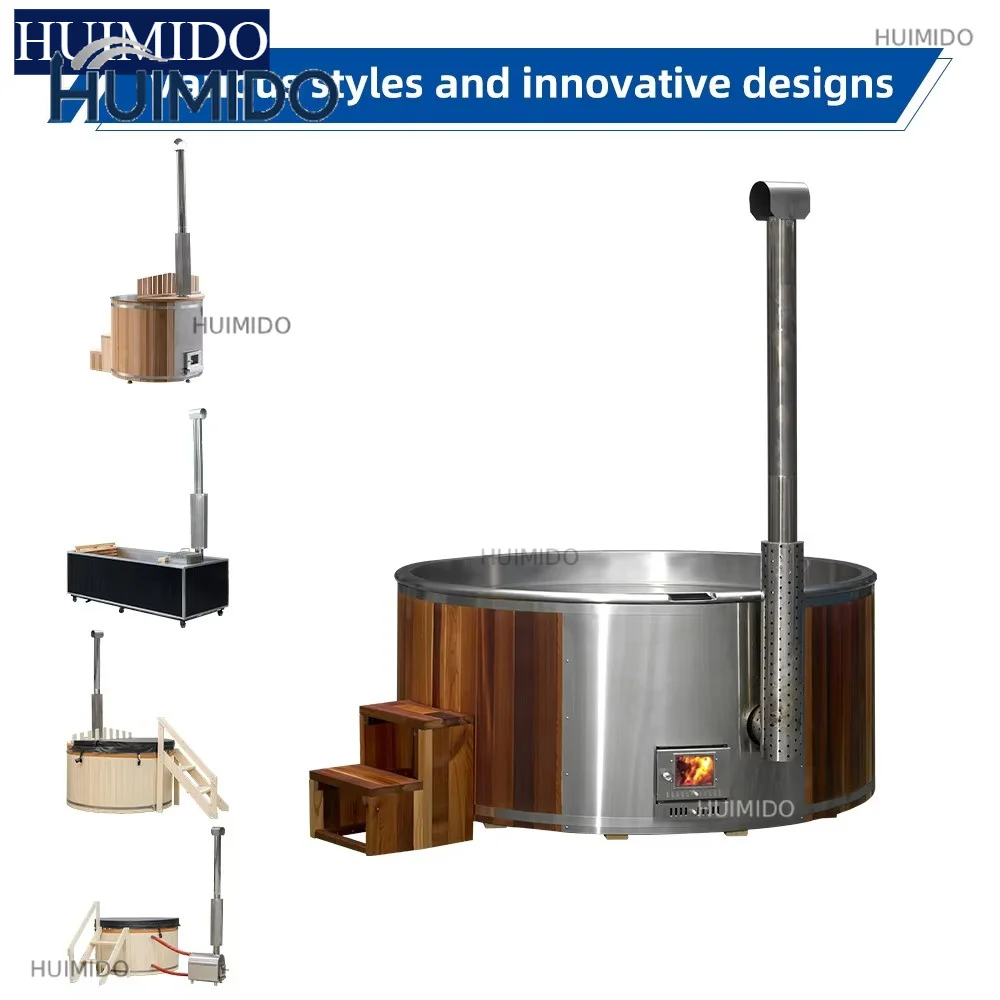Cedar Shelf Cedar  Combination Sauna and  Set Outdoor Wood Burning Hot Tub Set - view 4