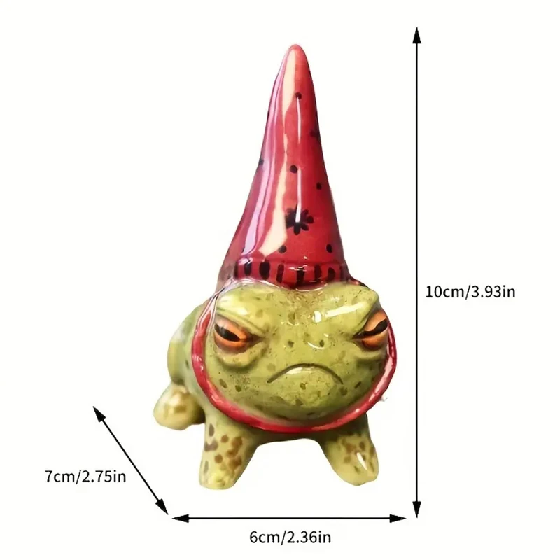 Creative Party Hat Cute Little Frog Statue Garden Courtyard Crafts Decoration Give Halloween Gift to Friends - Image 4