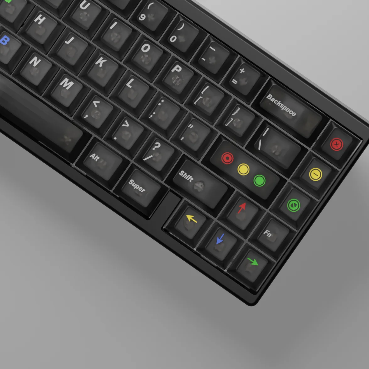 106 Key Black Light Matte Double Shot ABS Keycap Cherry Profile Custom Foggy Transparent Keycaps for MX Switches Gaming Keyboard