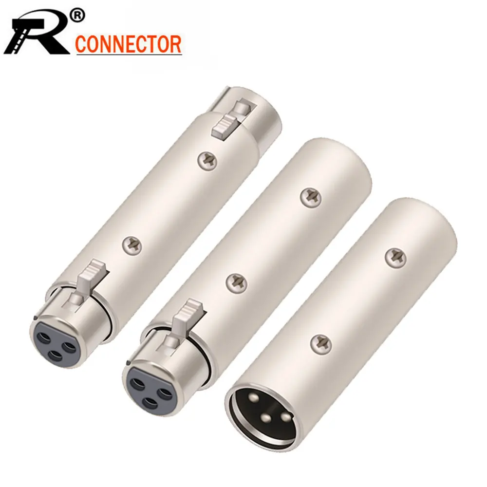 

1pc/lot 3Pin XLR Female to Female SIM Card Audio Microphone Mic Adapter Connector xlr male to xlr male connectors