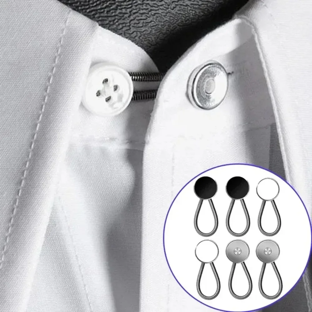 Seamless Pants Waist Expander Telescopic Detachable Adjustable Jean Button Waist Extension Replacement Button Accessory