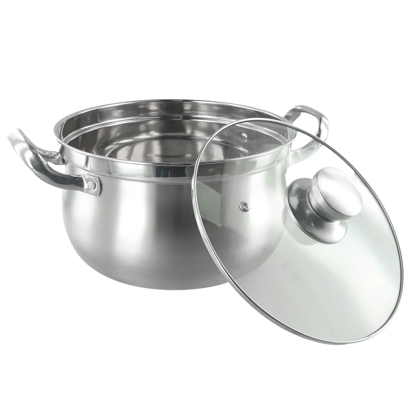 Imagem -04 - Conjunto de Panelas de Prateado Panelas de Cozinha Panela de Sopa Stockpot Ferramenta de Cozinha Acessórios de Cozinha 24x13.7cm Conjunto Aço Inoxidável