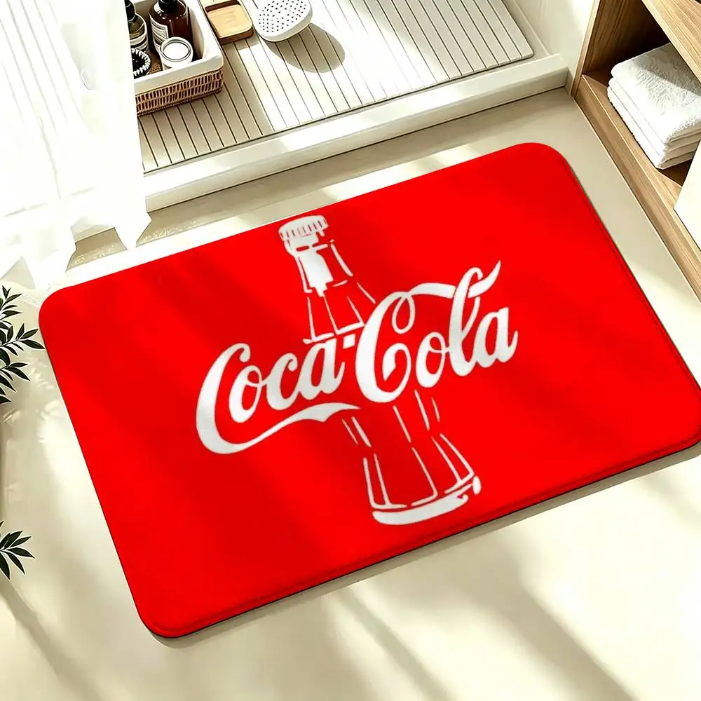 C-Coca C-cola V-Vintage Logo Shower Room Absorbent Small Floor Mat Soft Comfortable Decorative Foot Mat