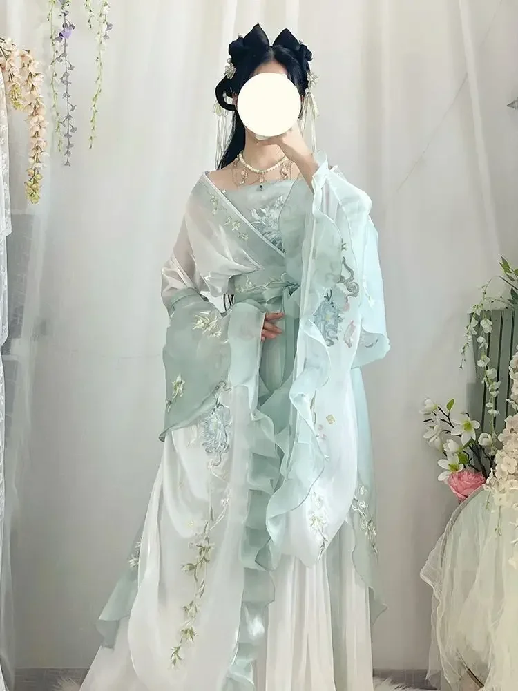 

Chinese Hanfu Dress Women Ancient Traditional Hanfu Sets Carnival Fairy Cosplay Costume Green Hanfu Dance Dress