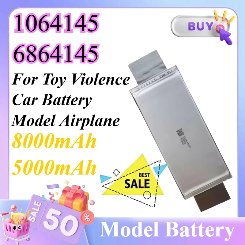 New 1064145 8000mAh 90c 6864145 5000mAh for Toy Violence Car Battery Model Airplane
