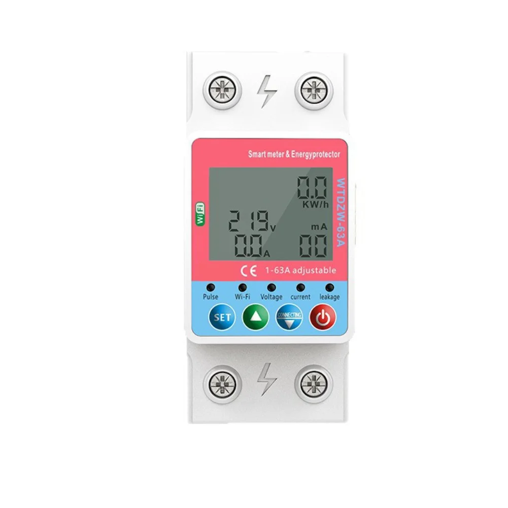 For Smart Circuit Breaker 63A 2P Remote Control Overcurrent Leakage Protection For For Tuya App Home Distribution Box Electrical