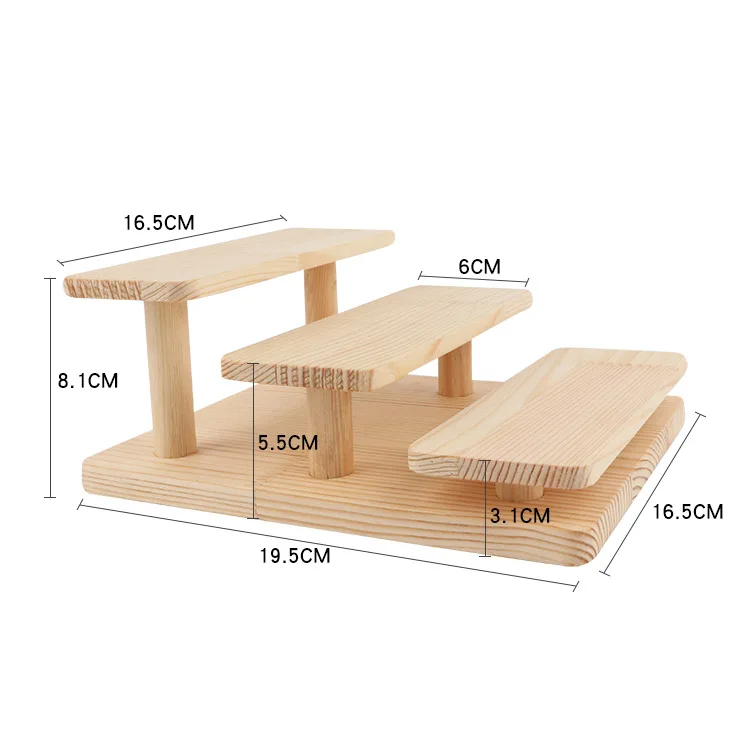 Multi-Tiers Wooden Display Step Rack Jewelry Spices Tumblers Coasters Step Riser Craft Show Jewelry Soaps Skincare Cakes