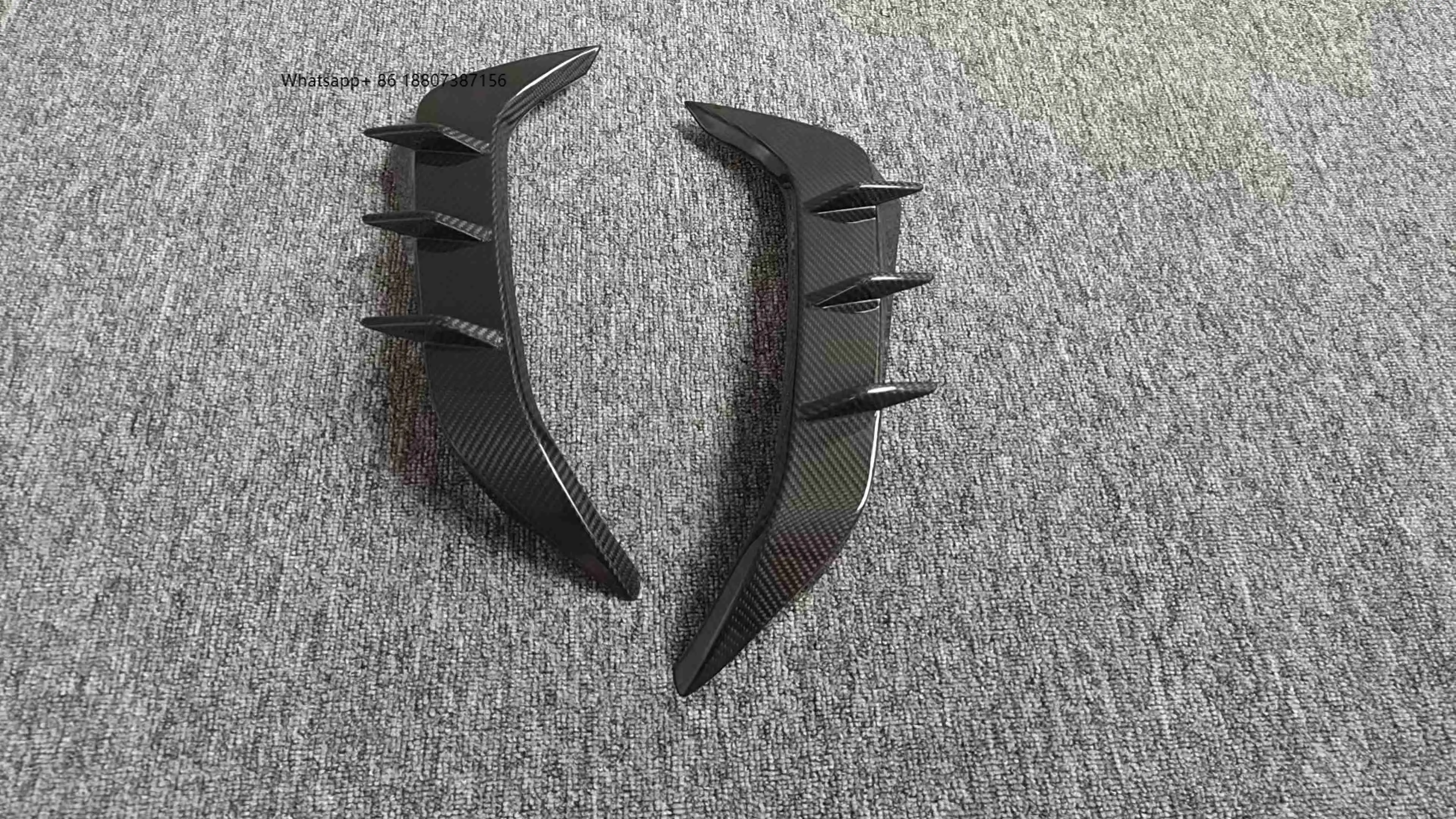 

High Quality Dry Carbon Fiber LD Style Rear Bumper Trims for F96 X6M Rear Bumper Canards