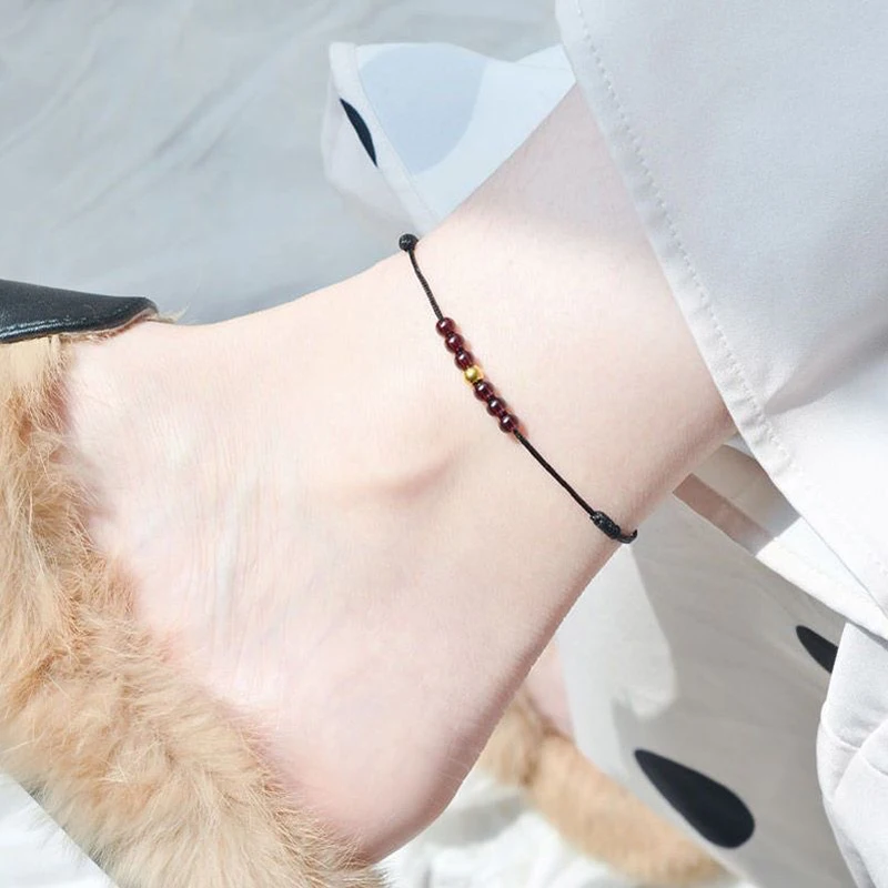 الأزياء اليدوية سوار حبل أحمر محظوظ الإسورة النساء الرجال عشاق أفضل أصدقاء محظوظ سوار خلخال حجم ضبط