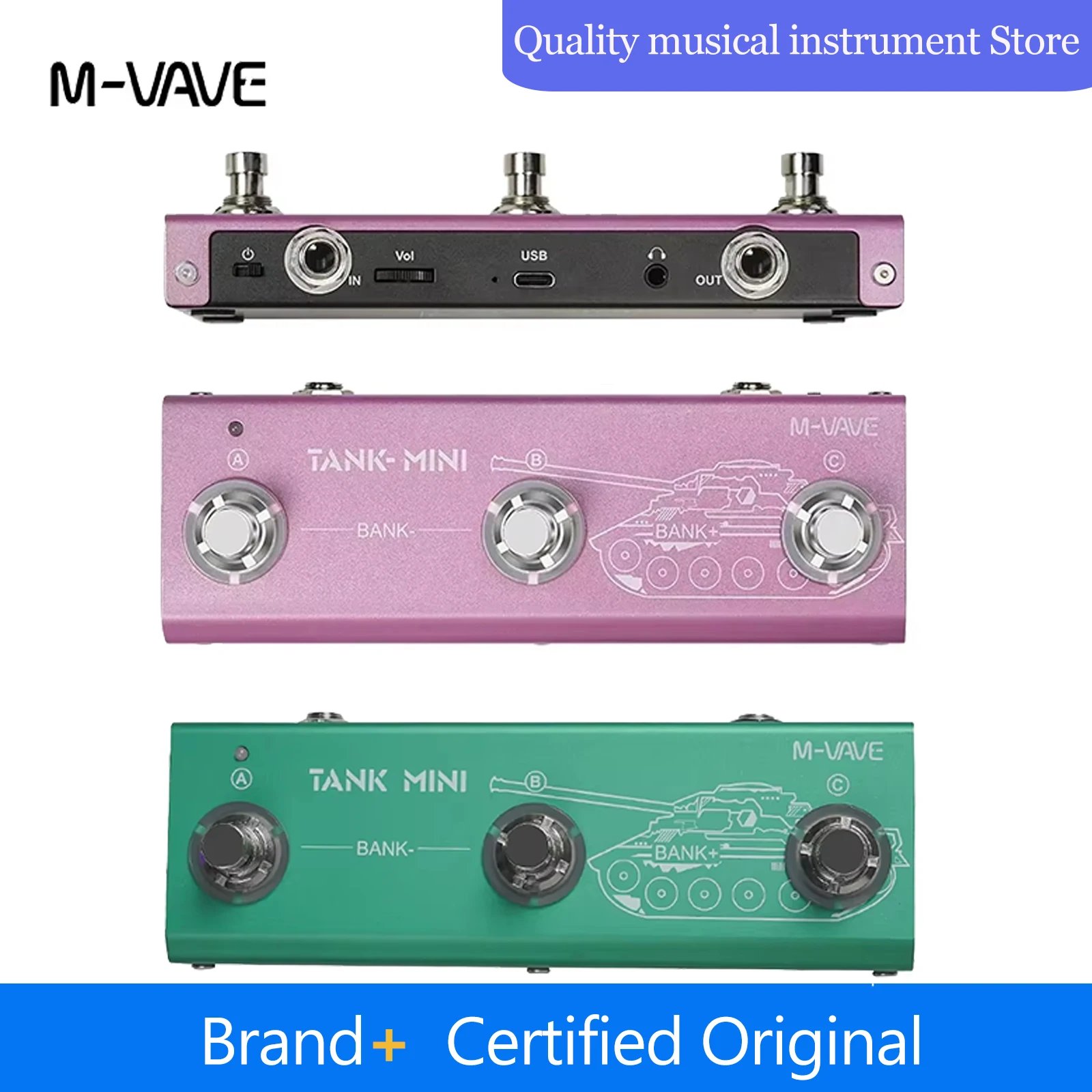 

M-VAVE Танковый эффект, гитарная бас-педаль, мини-поддержка ИК-записи и OTG, встроенный усилитель/мод/задержка/Cab/FX и реверберация, детали гитары