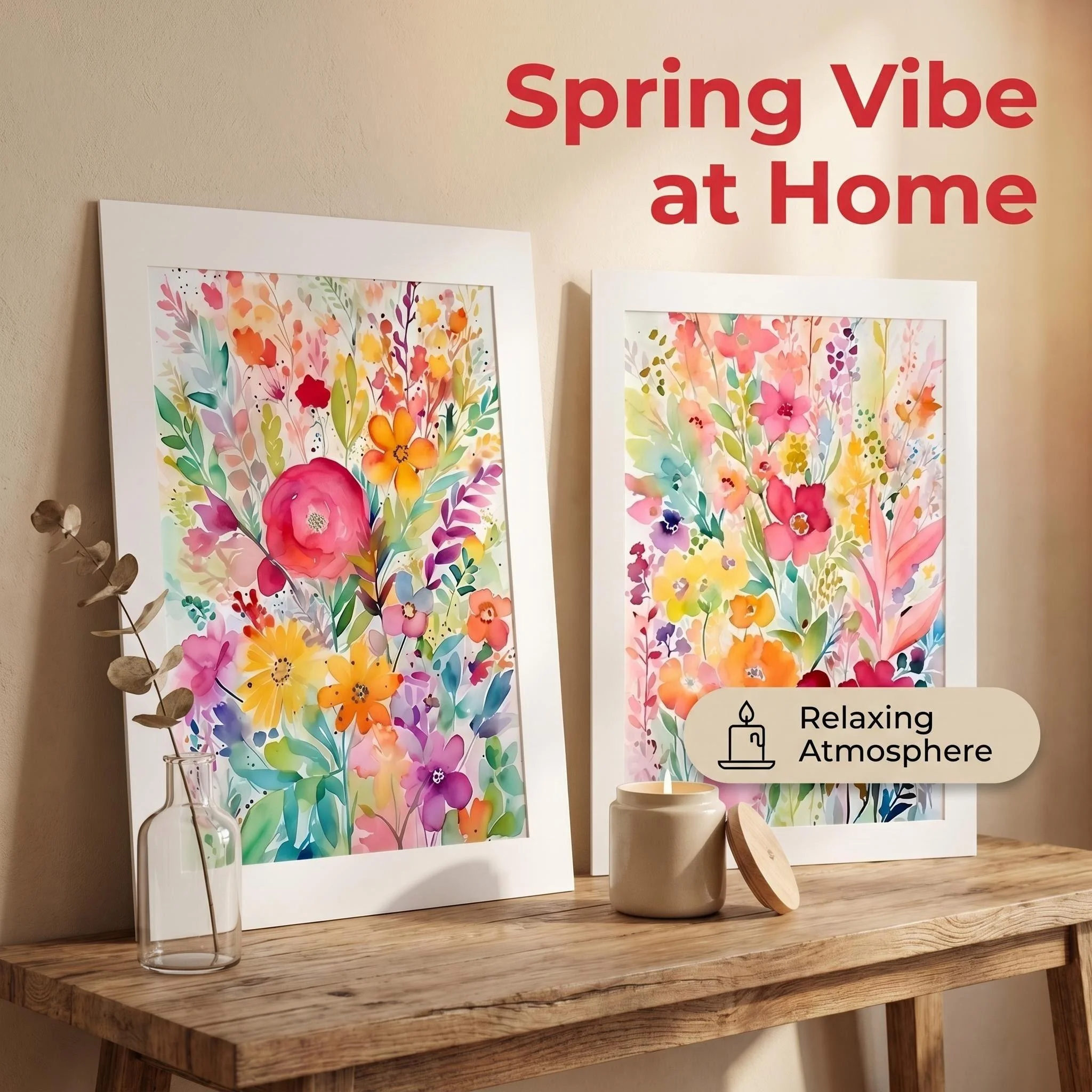 Core of Dahua Watercolor Art, Unique Texture of Transparent Watercolor Brushwork, Warm Color Contrast, Home Wall Art Decoration