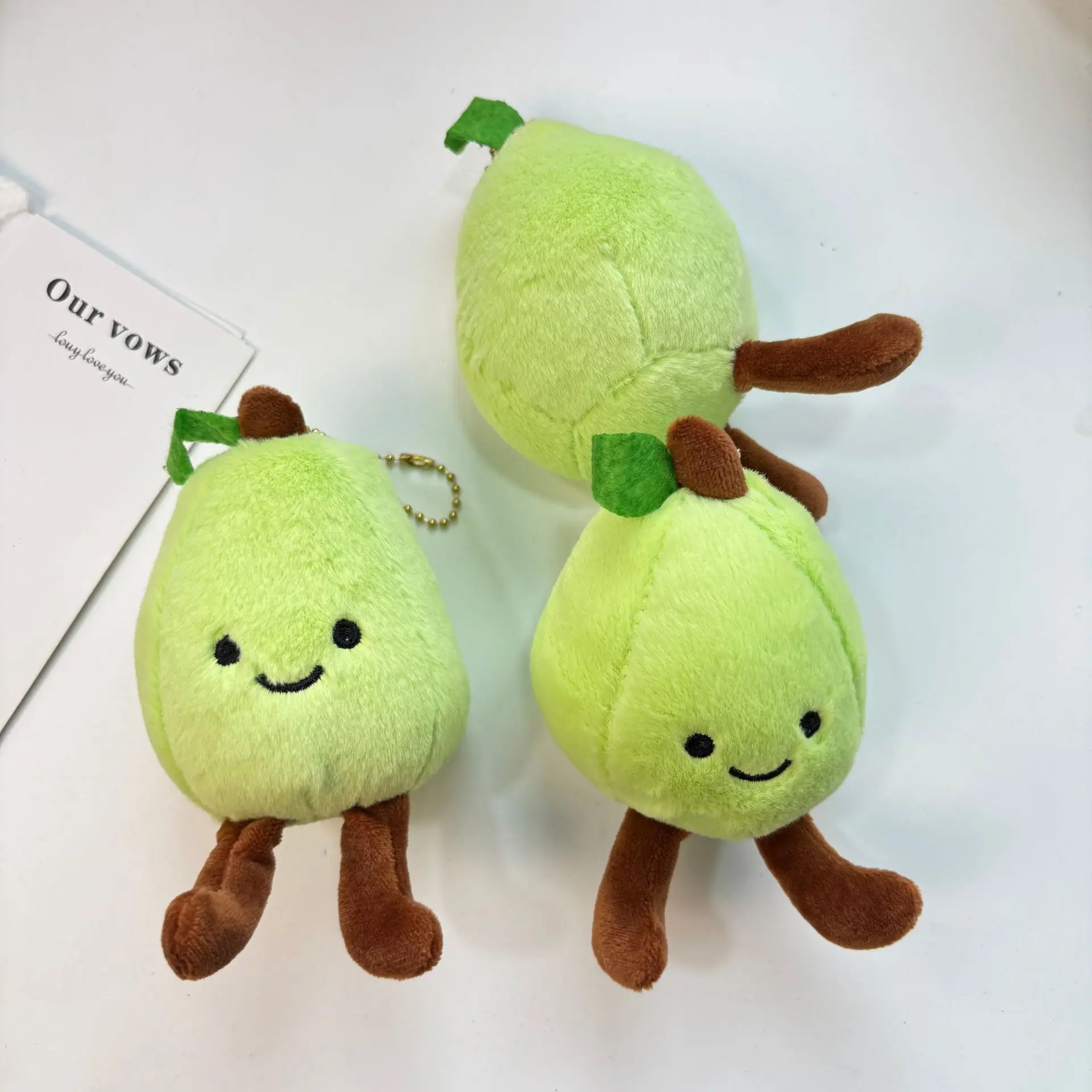 ins Simpatico peluche verde pera frutta bambola ciondolo peluche portachiavi cartone animato frutta giapponese bambola di peluche confezione decorazione regalo carino