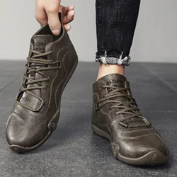 Fashion 2025 Flat Soft Men's Leather Shoes Moccasin Cheap Clearance Korean Style Classic Original Comfortable Male Casual Shoe