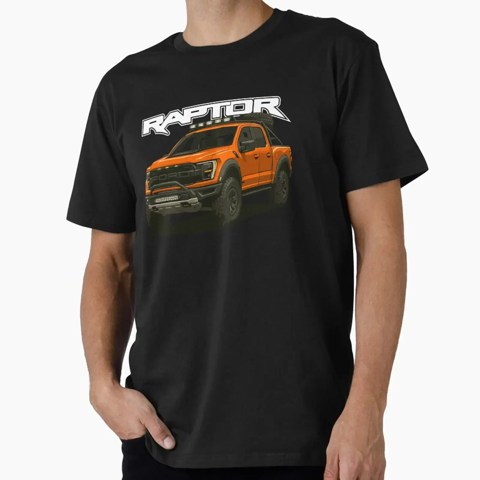 F150 Raptor Orange designed and sold by BronArtworks vintage Washed Soft Comfortable Breathable Unisex Versatile homme
