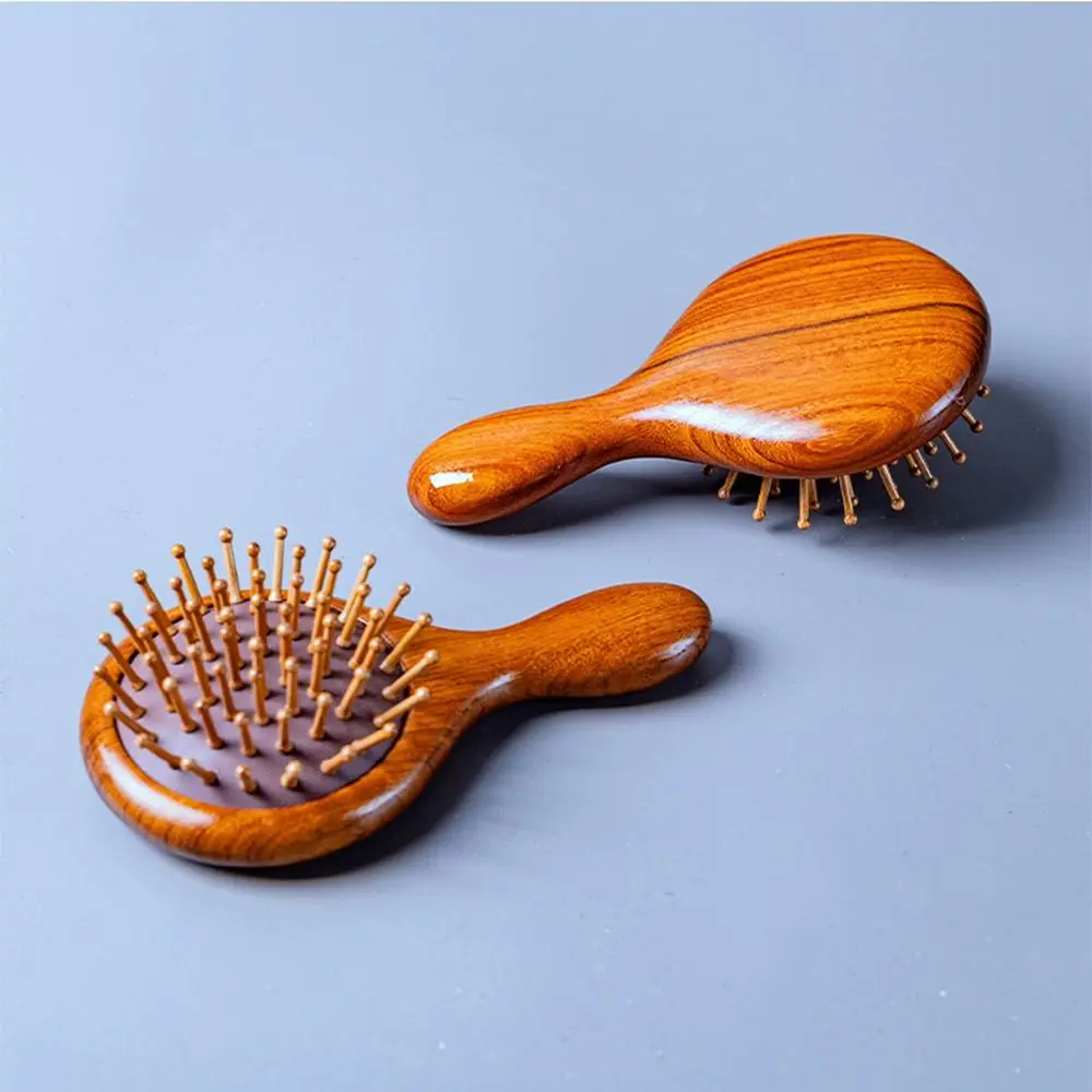 Wood Air Cushion Hair Comb Handmade Anti Static Cute Cat Face Brush Traditional Crafts Exquisite Mini Travel Hair Brush Relax