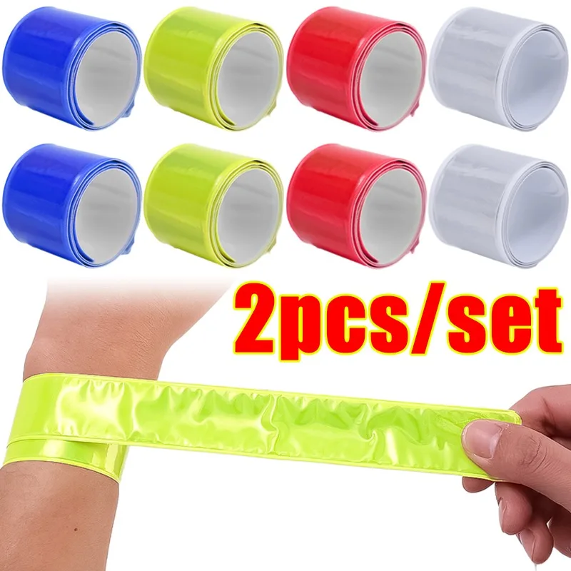 40x3cm Running Fishing Cycling Reflective Strips Bike Safety Night Warning Bicycle Bind Pants Leg Wrist Strap Reflective Tape