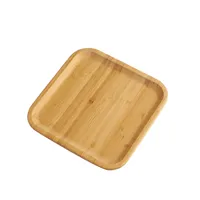 Square Bamboo Serving Tray Kitchen Food Tableware Tray For Dinners Party Tea Bar Wood Coffee Tray Food CupTrays Decorative