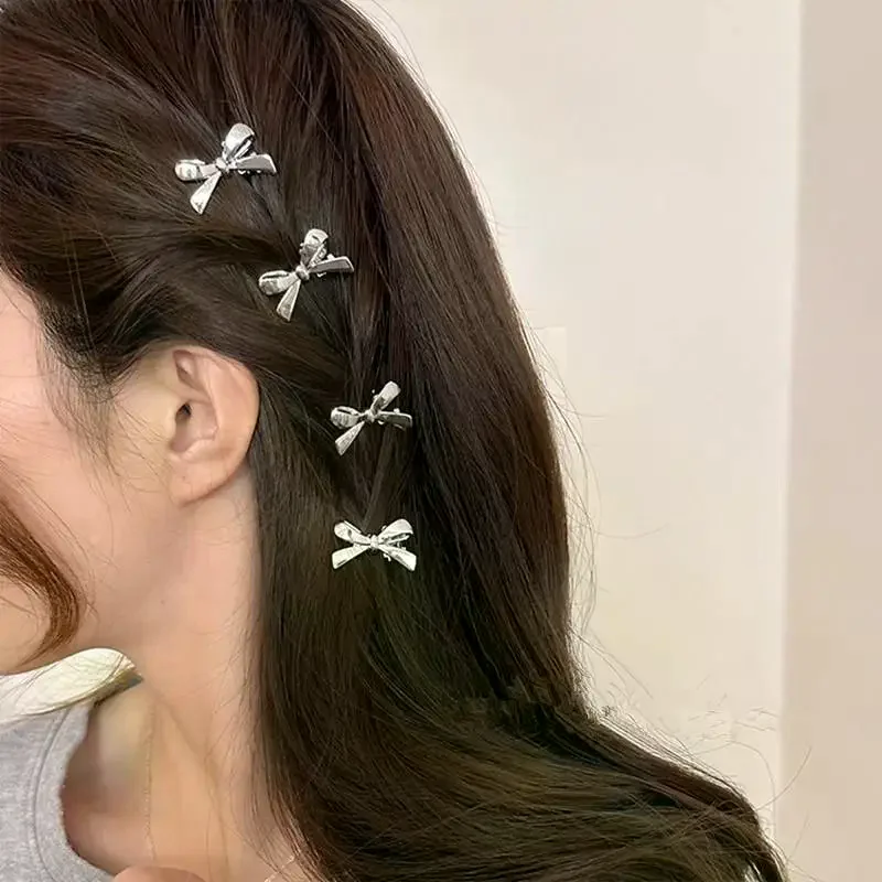 6 Pieces Of Women's New Golden Bow Mini Hairpins, Sweet And Cool Girl Bangs Hairpins And Hair Accessories - view 4