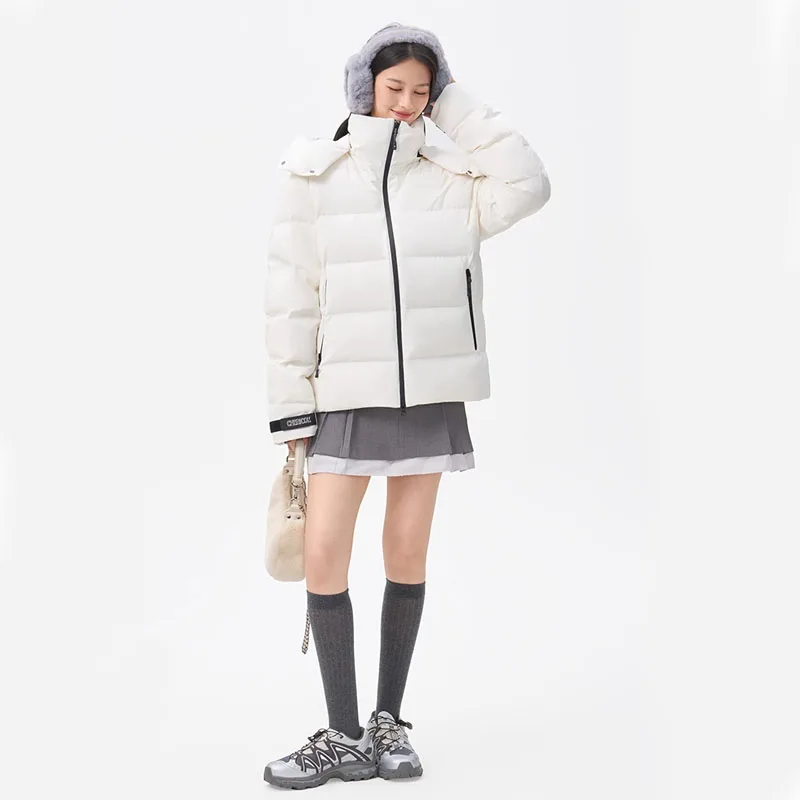 Chericom سترة منتفخة مقنعين الوقوف طوق سستة يندبروف الأصفاد المرأة أسفل معطف 2025 تنوعا ملابس خارجية دافئة Y318112Y #6