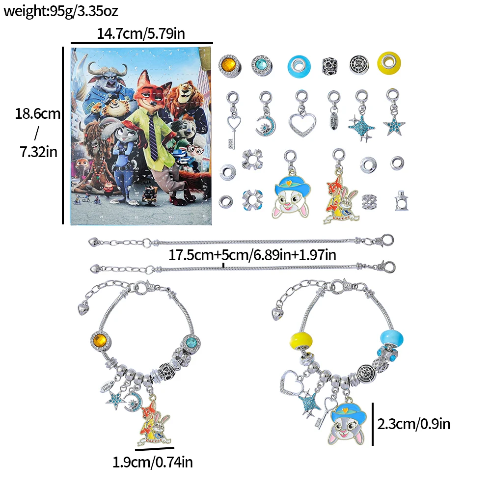 Disney Zootopia Judy & Nick Scatola cieca con ciondolo alla moda fai-da-te - Giocattolo accessorio a tema film per regali di compleanno