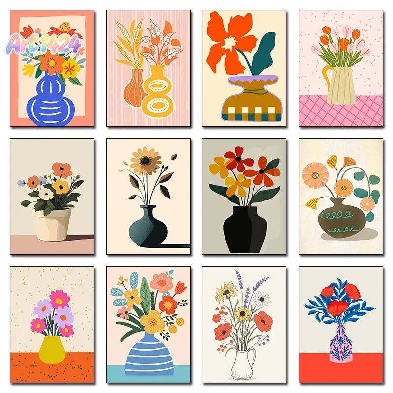 Simple Vase Art Poster Canvas Printing Color Fashion Trend House Home Villa Decoration Aesthetics Natural Wall Canvas Decorat
