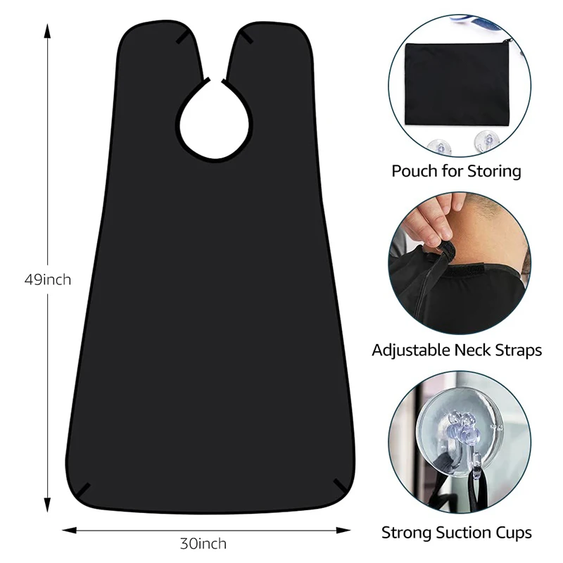 Men\'s Shaving Bibs Bathroom Apron Beard Bib Men\'s Hair Catcher for Shaving Trimming Beard Cape Cloth Bathroom Cleaning Bib