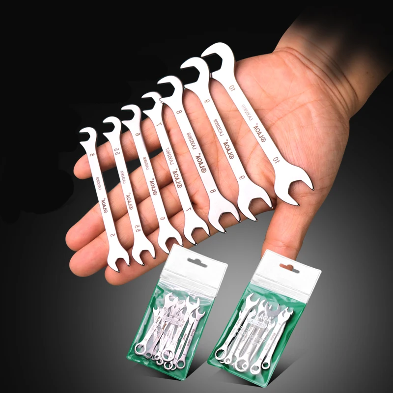 LAOA Mini Double Ended Spanner Open-End Wrench Rool Wrench Can Be Carried with You 5mm-11mm