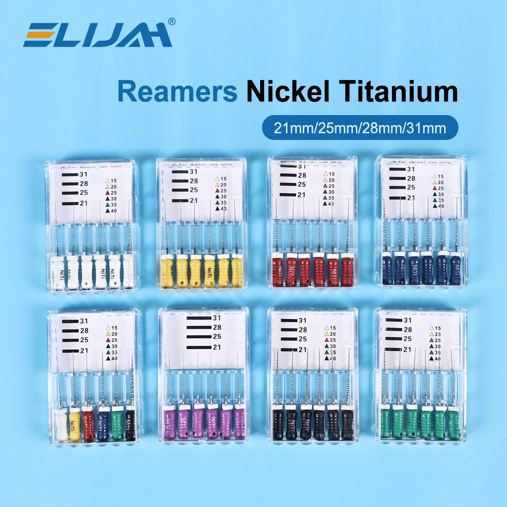 

6 шт./упак. 21 мм/25 мм стоматологические ручные развертки NITI Denspay более мягкие и гибкие эндодонтические файлы R для доступа, стоматологические инструменты