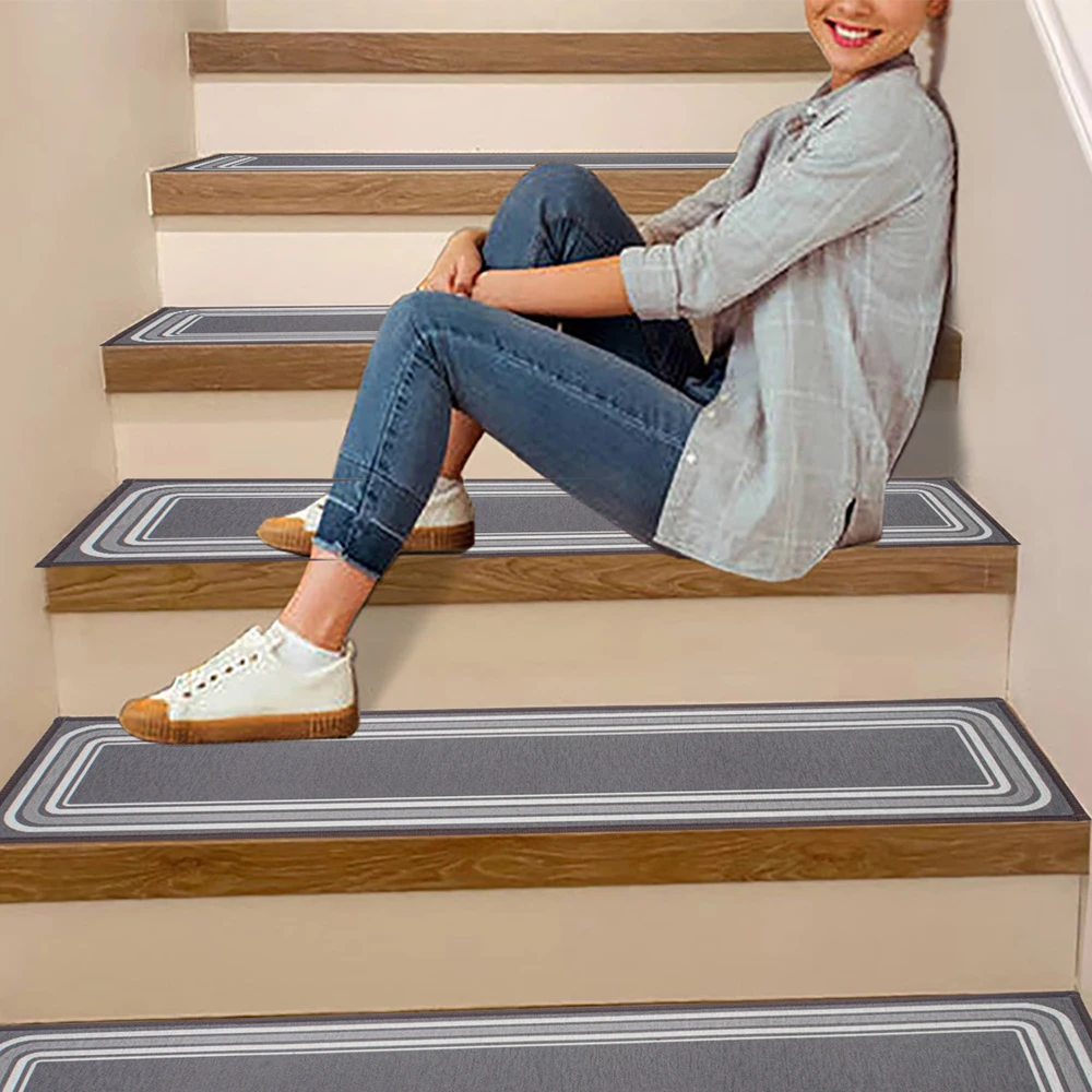 Stair Treads for Wooden Steps Indoor Non Slip Floor Mat Self-adhesive Step Staircase Carpet Stairs Rug for Kids Elder Room Decor