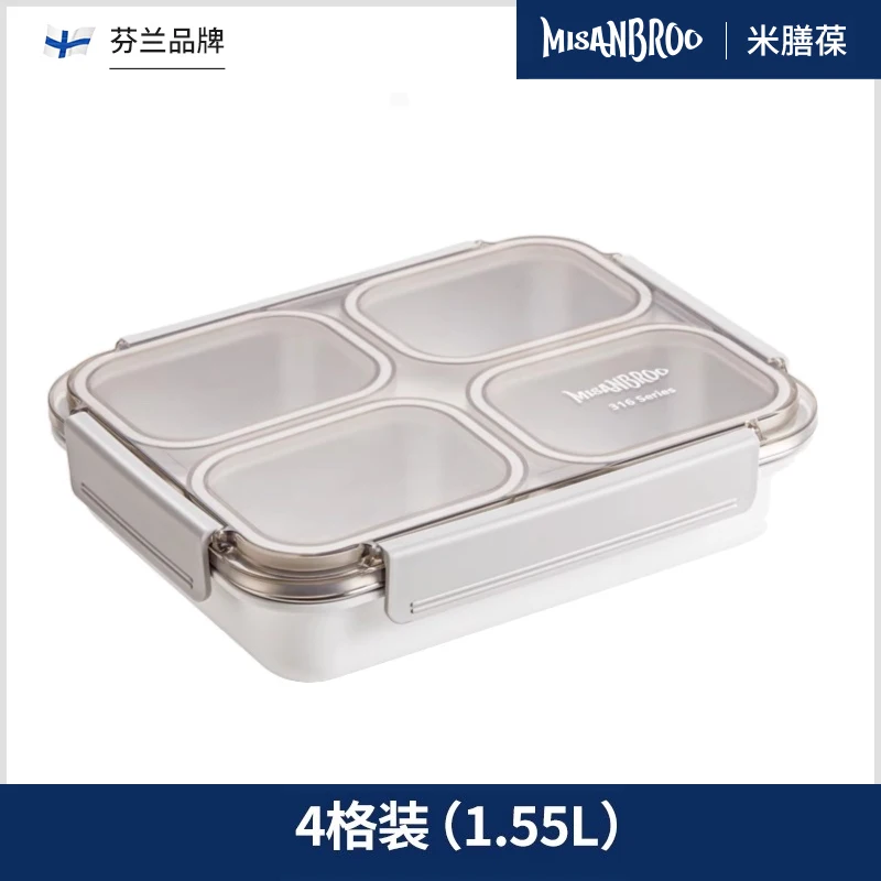 Stainless steel lunch box, large capacity office worker lunch box, portable dining plate