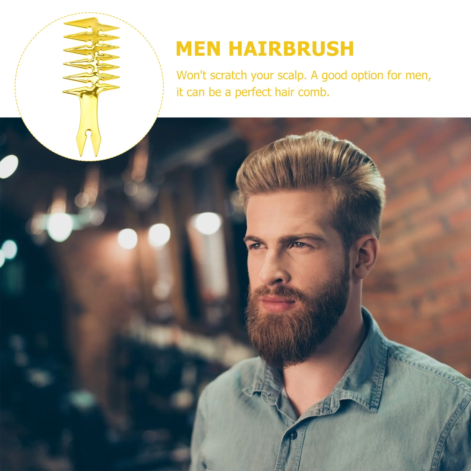 

1pc Wide Tooth Comb Durable Retro Men Hair Brush Oil Hairdressing Comb Ergonomic Men Hairbrush Design Scalp Massage