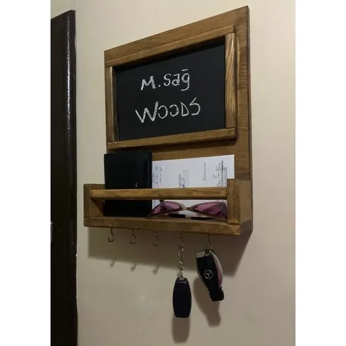 Msagwoods Natural Wood Aa Solid Panel Key Hanger Writing Blackboard Memo Board Door-Chalk Board-50-name