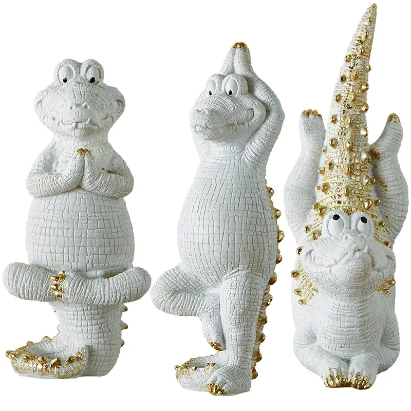 [MGT]Nordic modern minimalist creative light luxury yoga crocodile statue decoration home decoration crafts