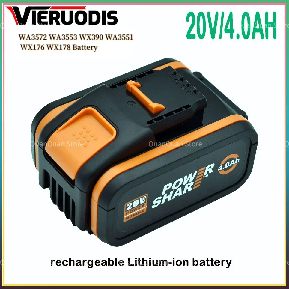 

For 20V Battery 4000mah Li-ion for Worx WX390/WX176/WX166.4/WX372.1 WX800/WX678/WX550/WX532/WG894E WG629E/WG329E/WG2