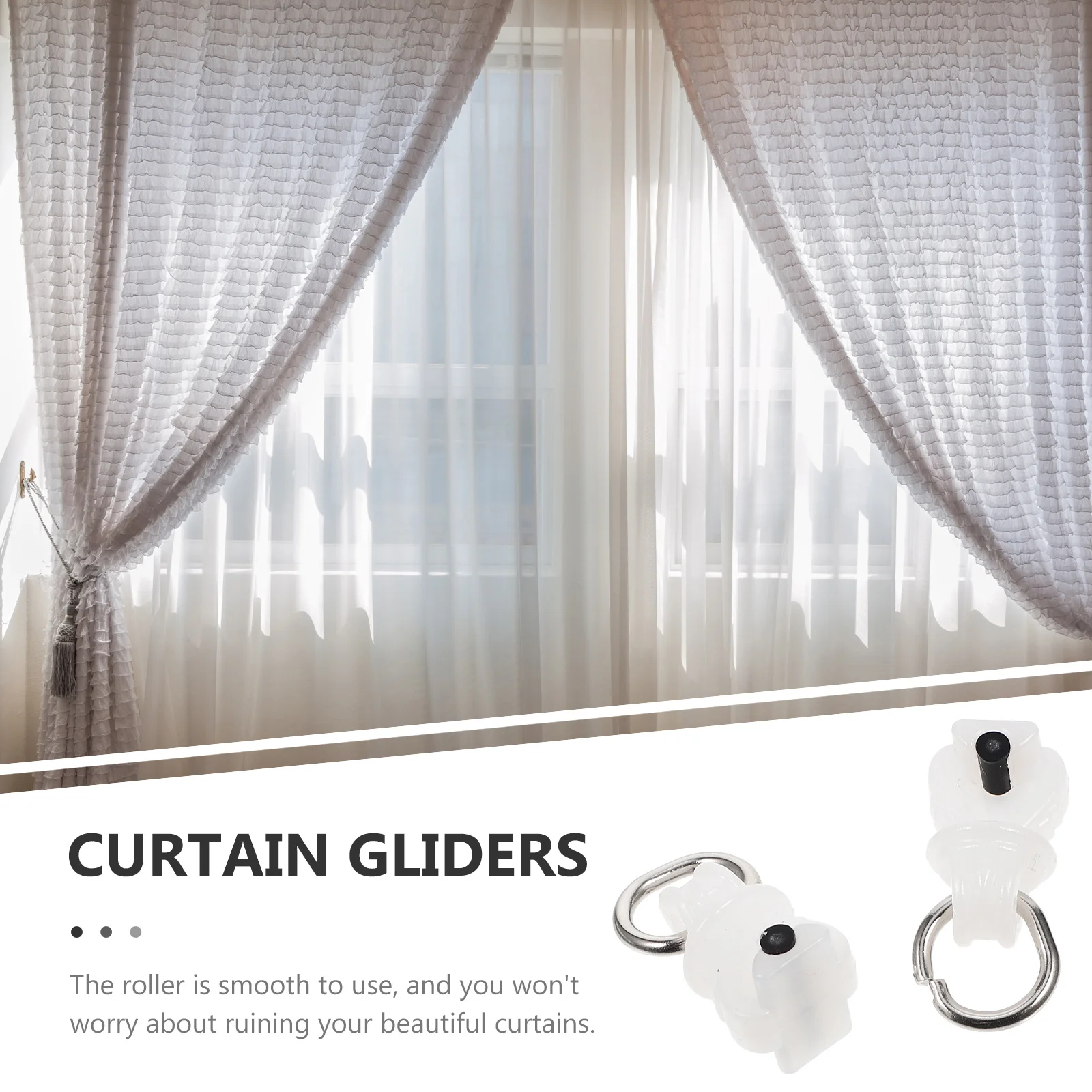 

100pcs Curtain Track Gliders Smooth Rolling Drapery Rail Sliding Wheels For Home Office Durable Plastic Metal Runners Quiet
