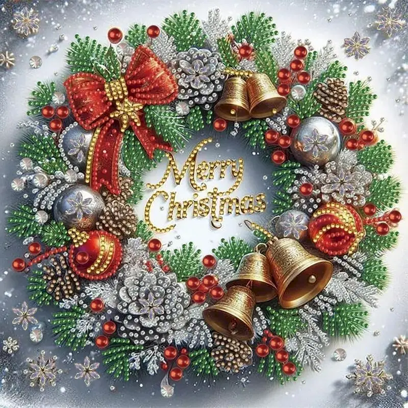 

GATYZTORY DIY Diamond Painting Christmas Full Round Mosaic Door Rhinestone Picture Art Wall Home Children's Room Decoration