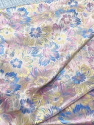 Pink Blue Yellow Flower Embossed Jacquard Fabric Design Sewing Material Dress DIY Clothing Garment Wide 115cm Sold By The Meter