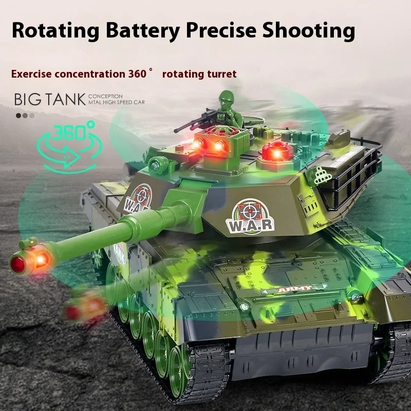 2.4g Three Sizes Optional Remote Control Tank Parent Child Multi Person Interactive Battle Tracked Charging Tank Boy Toy Model